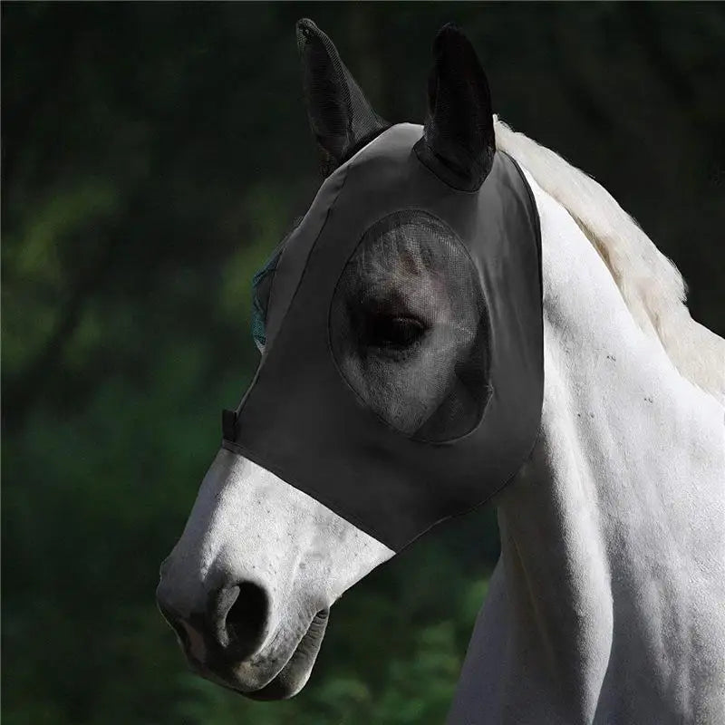 Anti-fly Mesh Equine Mask Stretch Horse Fly Covered Ears Long – 6 Colors