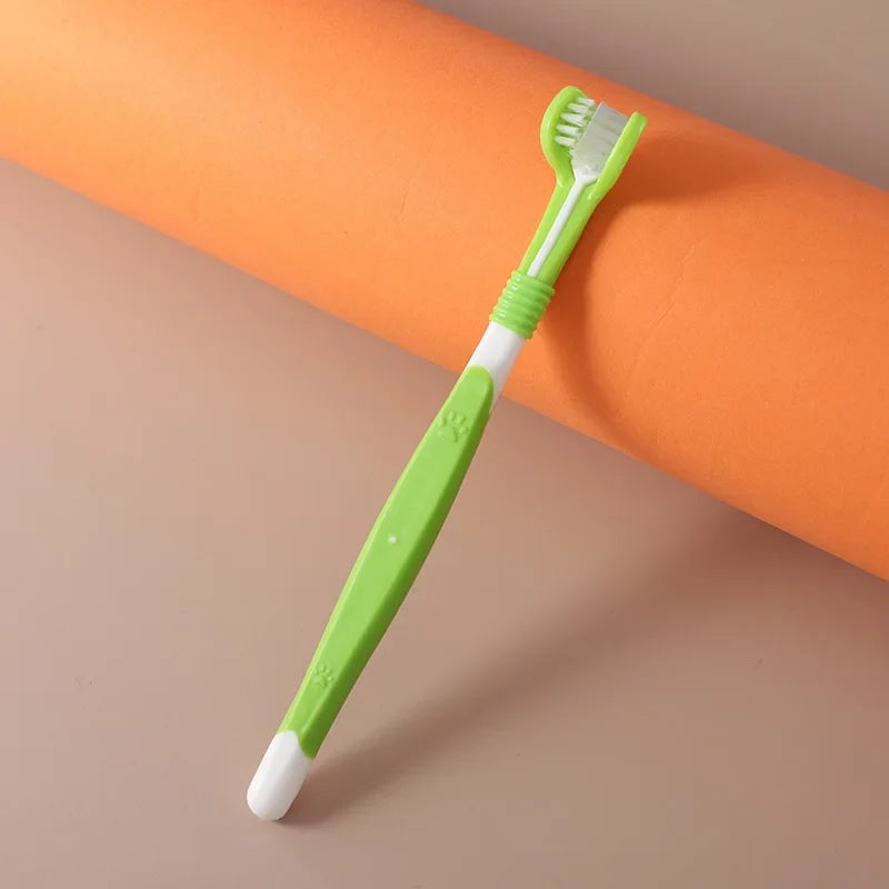 3-Sided Pet Toothbrush Dog Plastic Removing Tartar Cleaning – 9 Colors