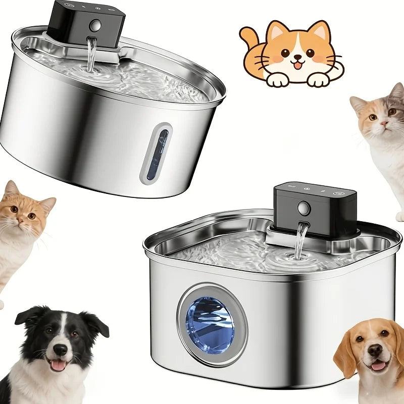 Wireless Stainless Steel Pet Water Fountain, - ProPawPet.com