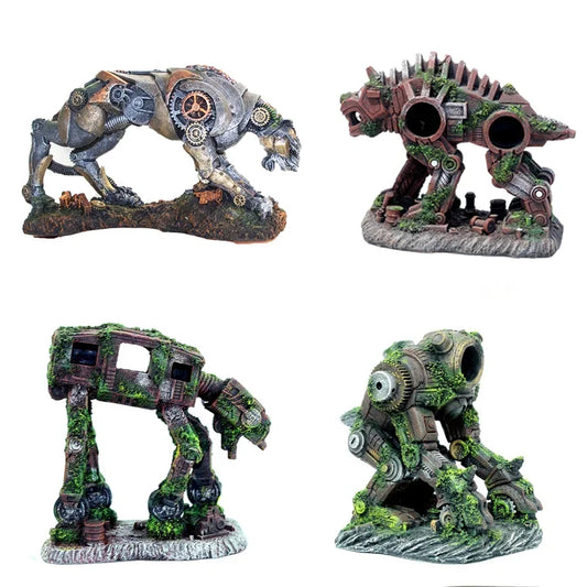 Transforming Robot Decoration Fish Tank - ProPawPet.com