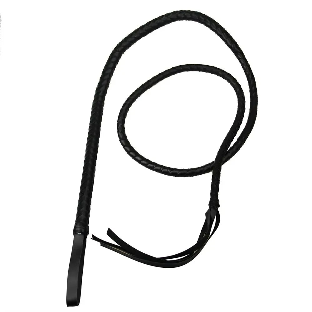 Leather Paddles Horse Whip with Handle Portable Equestrian Training