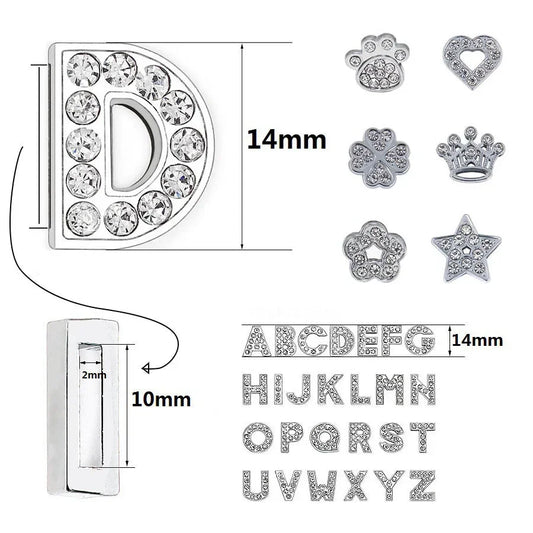 10mm Rhinestone Slide Letter Charms For - ProPawPet.com