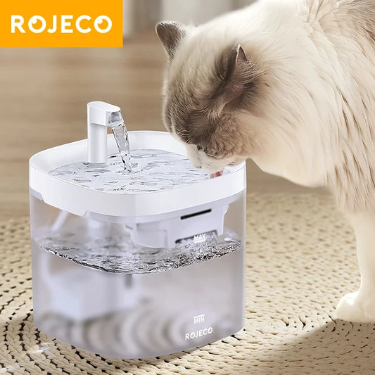 ROJECO Transparent Cat Water Fountain - ProPawPet.com