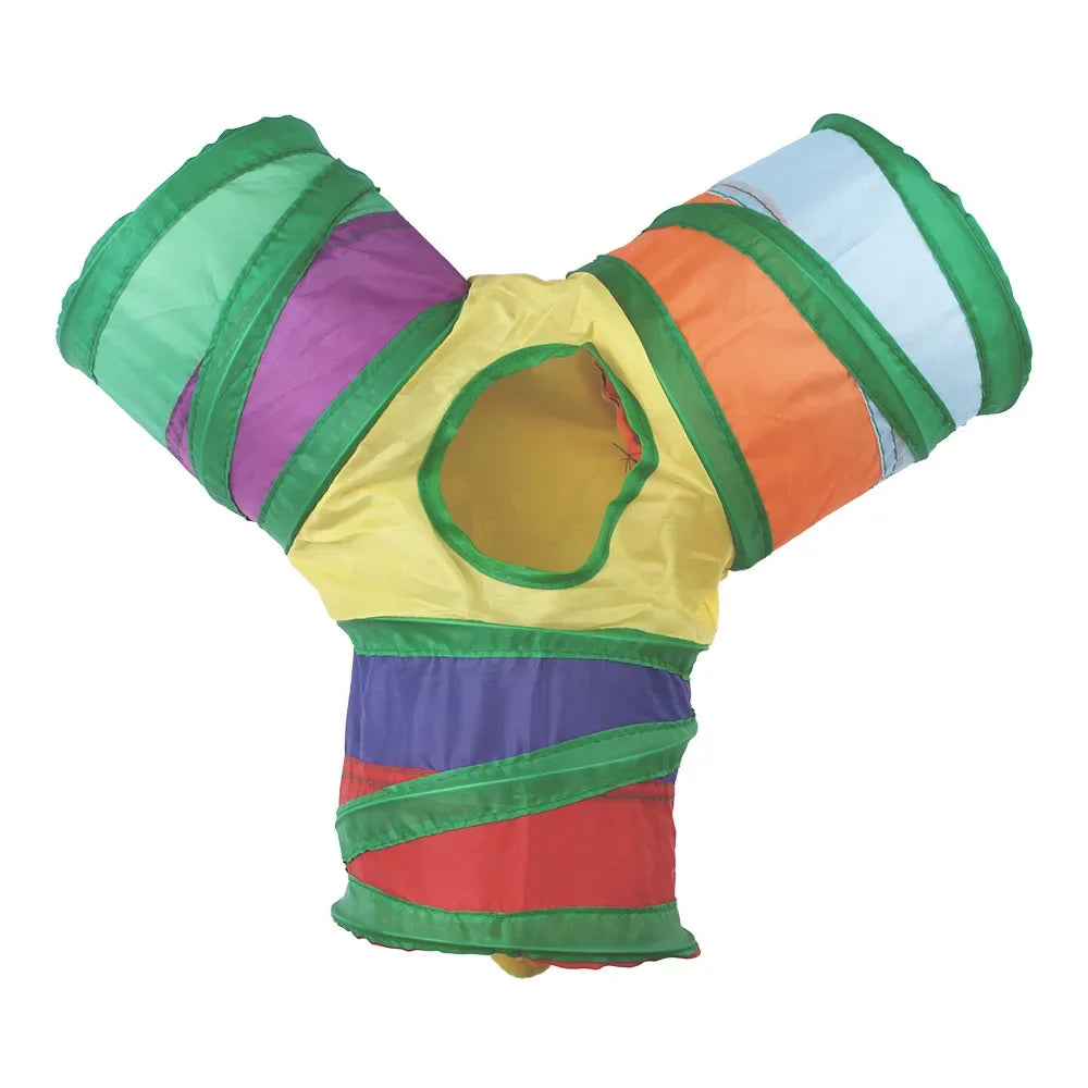 Rainbow Leopard Print Foldable Pet Tunnel - ProPawPet.com