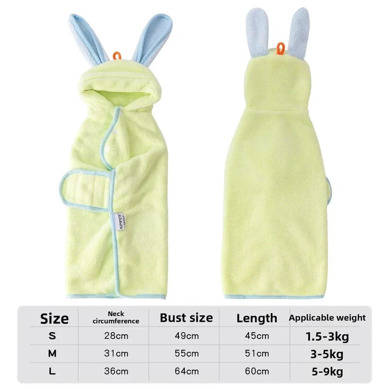 Pet Hooded Towel Bathrobe – Absorbent Cute - ProPawPet.com