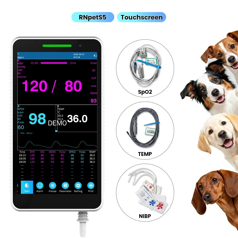 Veterinary Handheld Monitor Accurately Measures Spo2 Nibp Temp – Dog Supplies