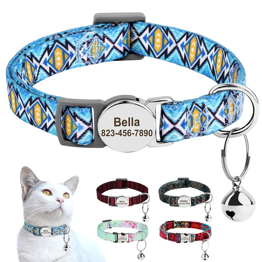 Personalized Printed Cat Collar Adjustable - ProPawPet.com