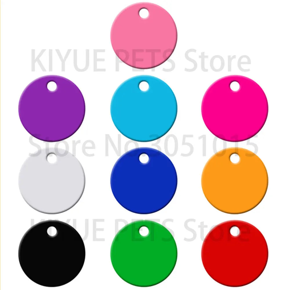 20Pcs Round Shape Aluminum Pet ID Tag 2 - ProPawPet.com
