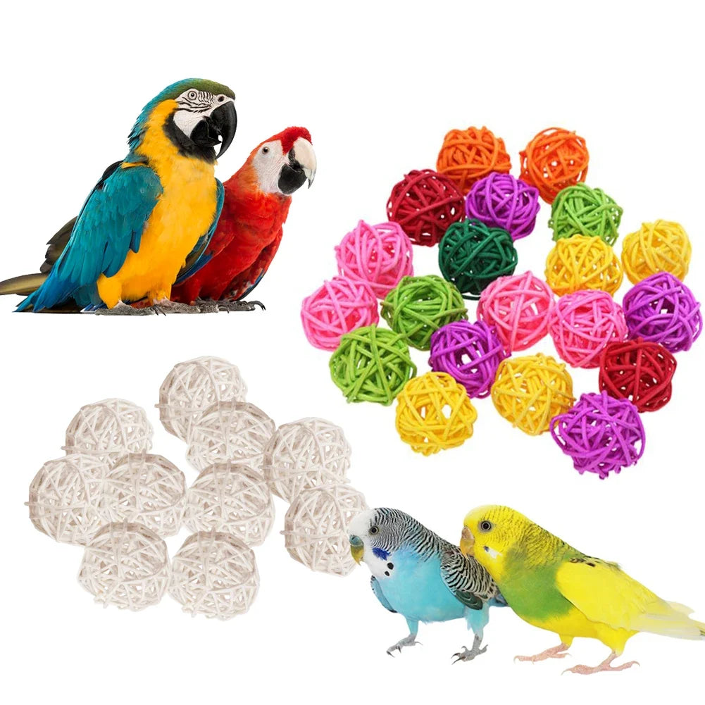 10Pcs Interactive Rattan Balls Parrot Toys - ProPawPet.com