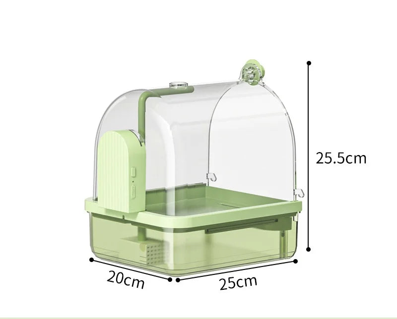 Clear Hanging Bird Bath Automatic Water Circulation Shower – 2 Colors