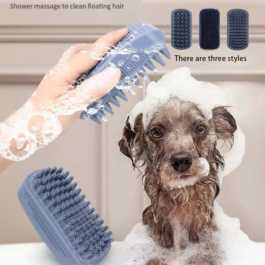 3-Head Silicone Bath Massage Brush with Fur - ProPawPet.com