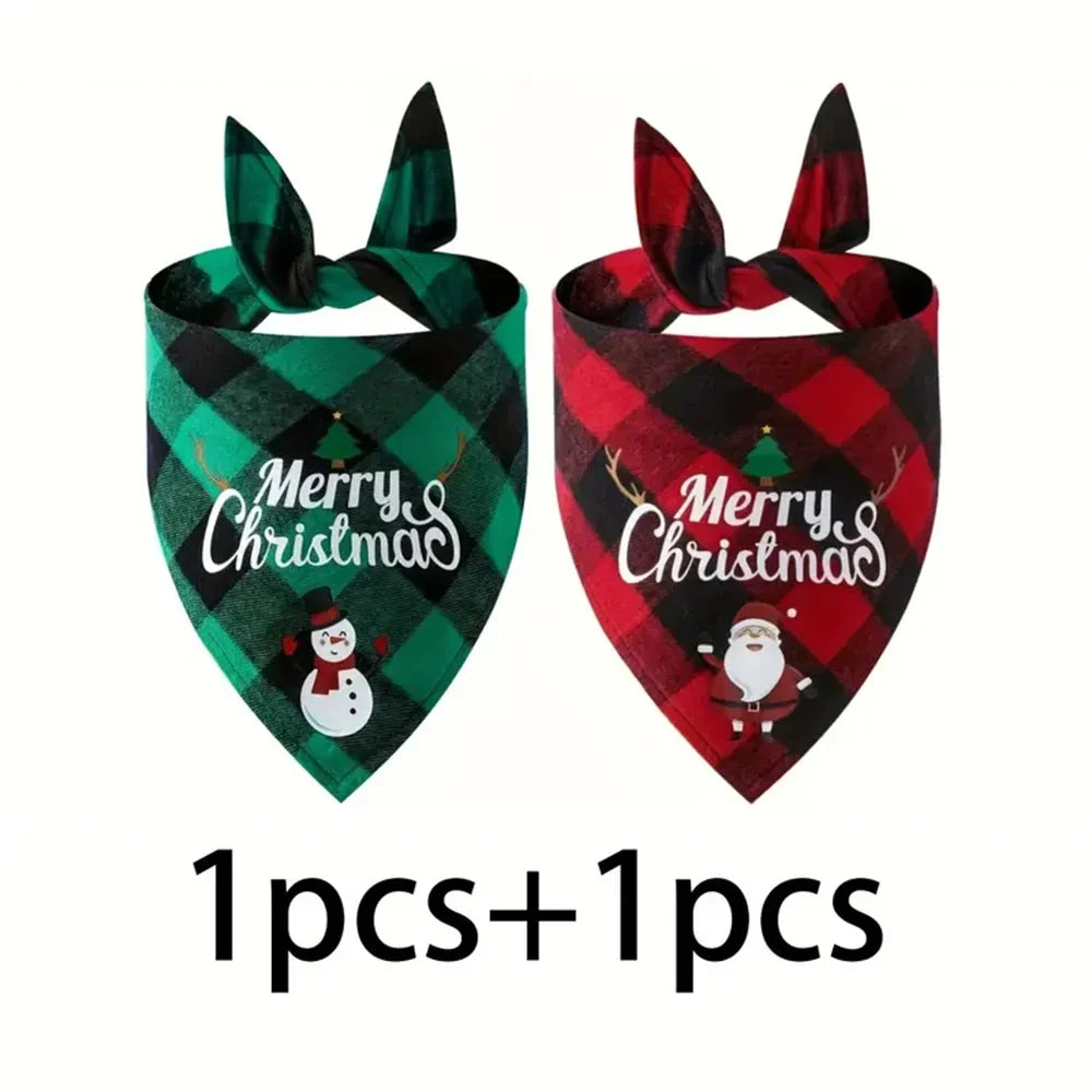1 Christmas Pet Triangle Scarf Dog Bandanas Saliva Towel – 5 Colors