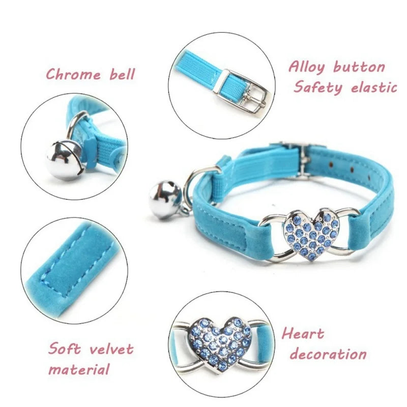 Heart Shaped Cat Collar With Bell Safety - ProPawPet.com