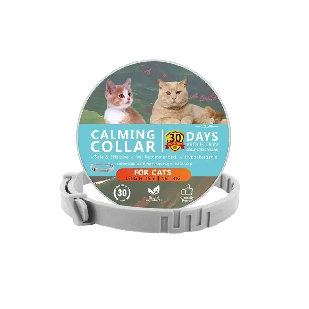 Adjustable 38cm 63.5cm Pet Calming Collar Necklace – Cat Supplies