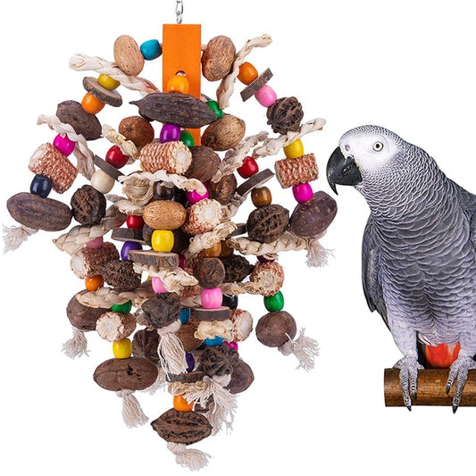 Large Parrot Chewing Toys Wooden Bird Cage - ProPawPet.com