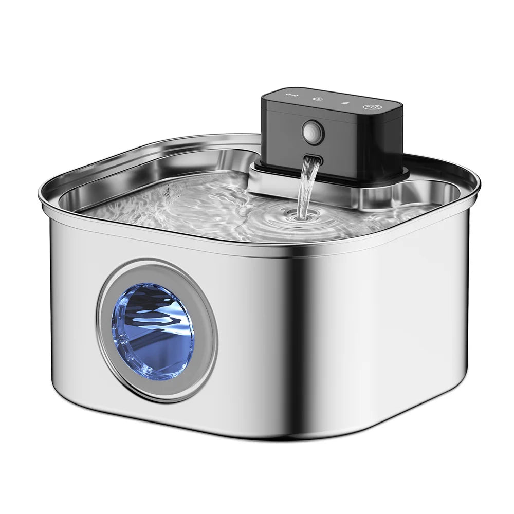 Wireless Stainless Steel Pet Water Fountain – Cat Supplies