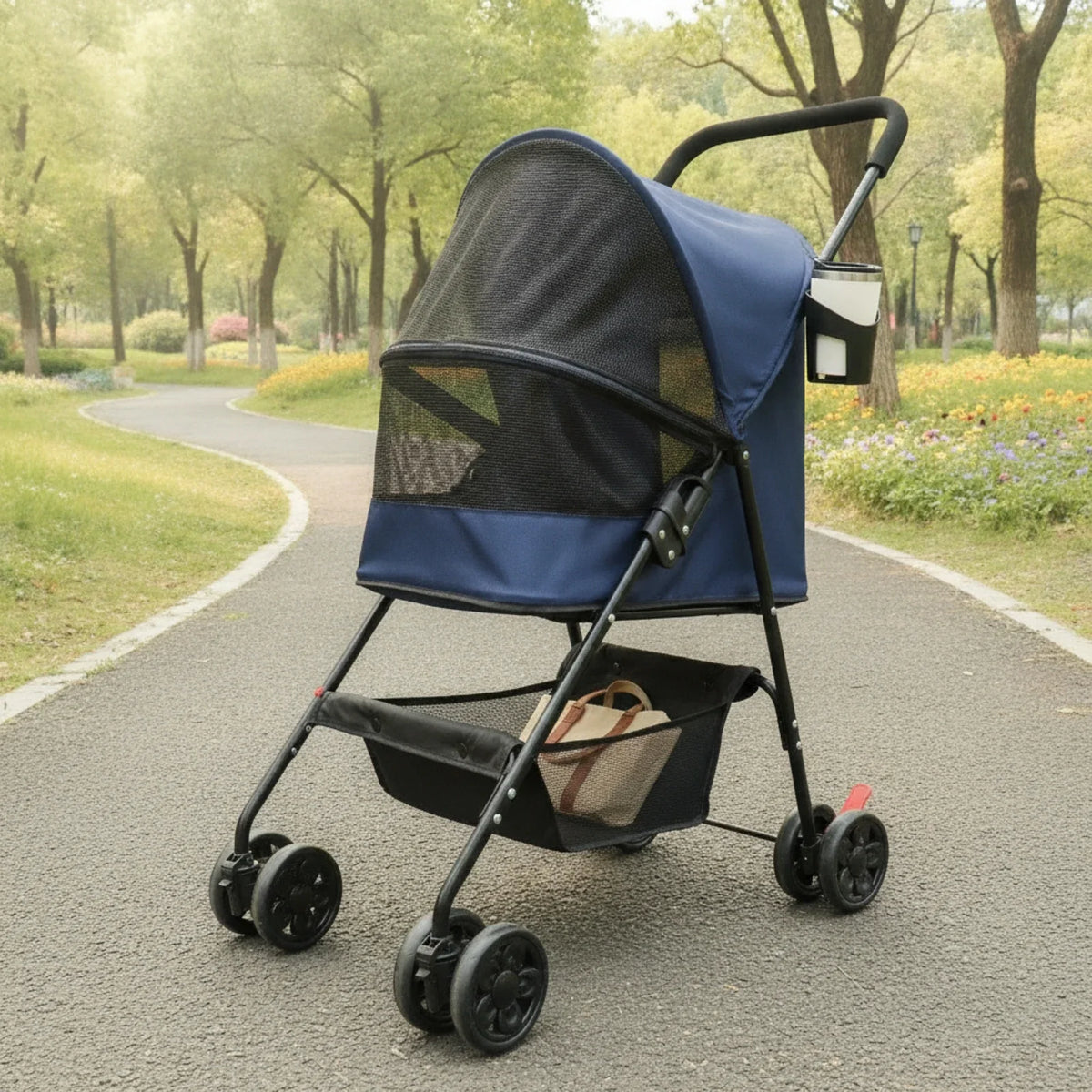Pet Stroller with Cup Holder Collapsible Pet - ProPawPet.com