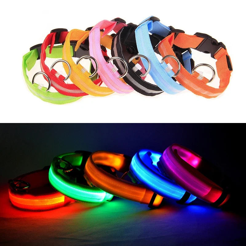 Reflective Nylon LED Pet Dog Collar Safety - ProPawPet.com