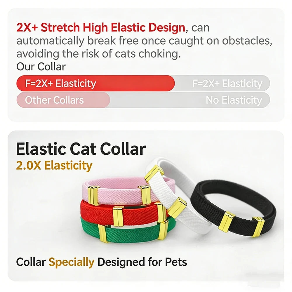 Fashion AirTag Cat Collar Elastic Customized - ProPawPet.com