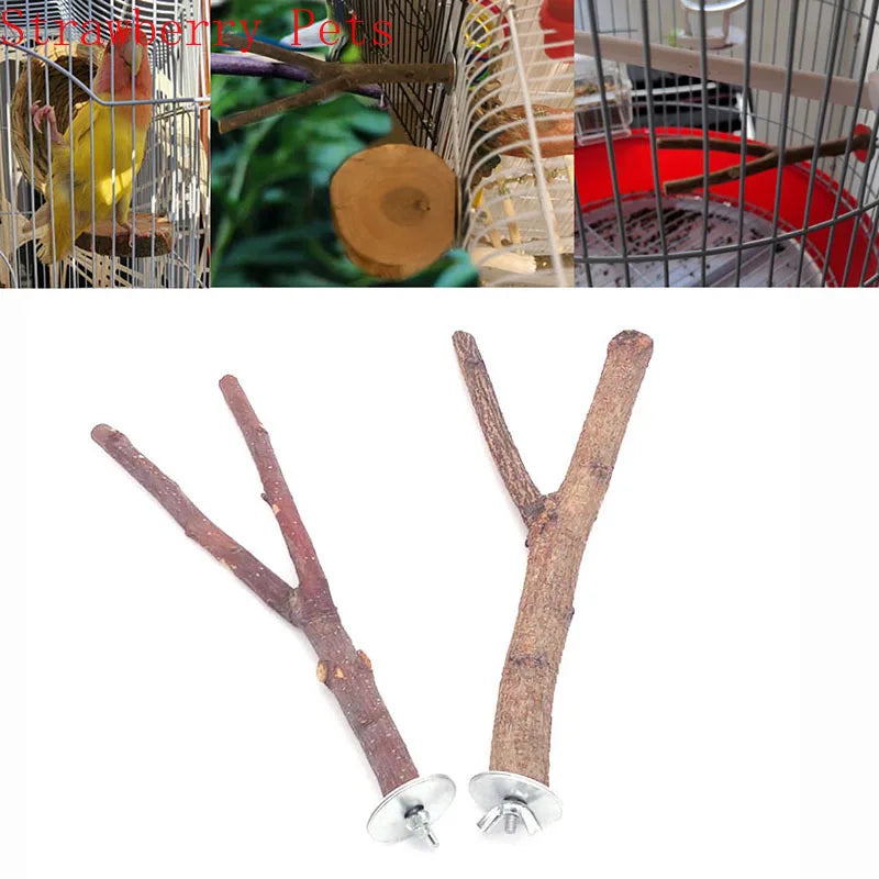 Natural Wood Pet Parrot Raw Wood Fork Tree - ProPawPet.com