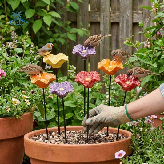 Resin Flower Bee Water Feeder Ground Insert - ProPawPet.com