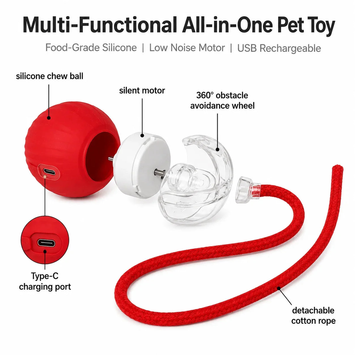 USB Rechargeable Smart Cat Toy Ball - ProPawPet.com