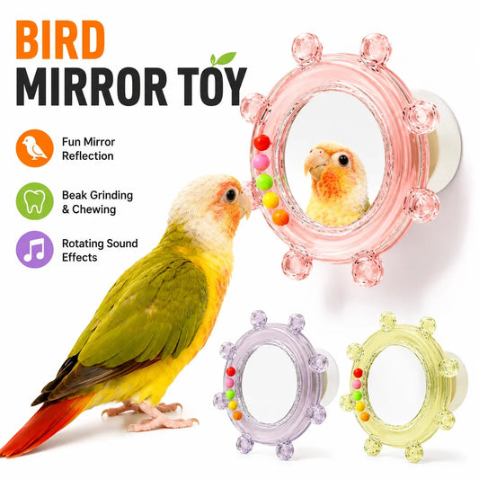 Rotating Parrot Mirror Toy Interactive - ProPawPet.com