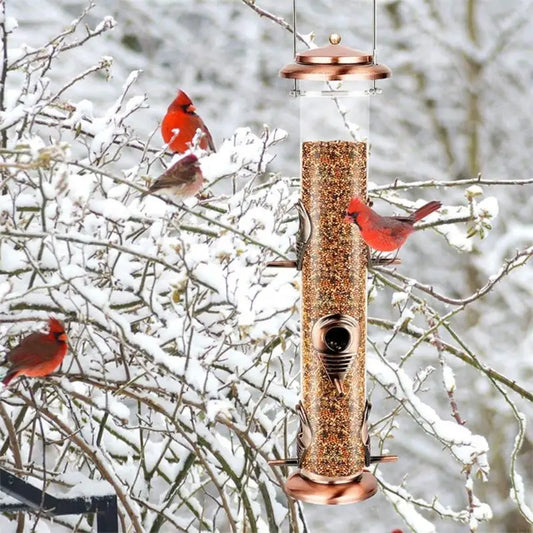 Durable Stable Hanging Metal Bird Feeders 6 Port Feeds 6 at