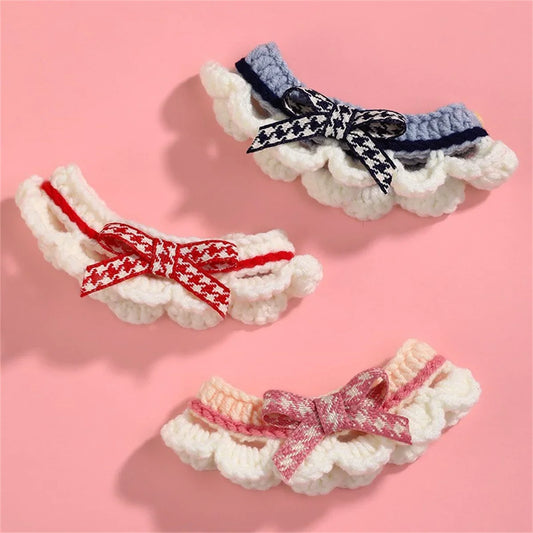 Cute Bow-knot Hand-knitted Saliva Towel - ProPawPet.com