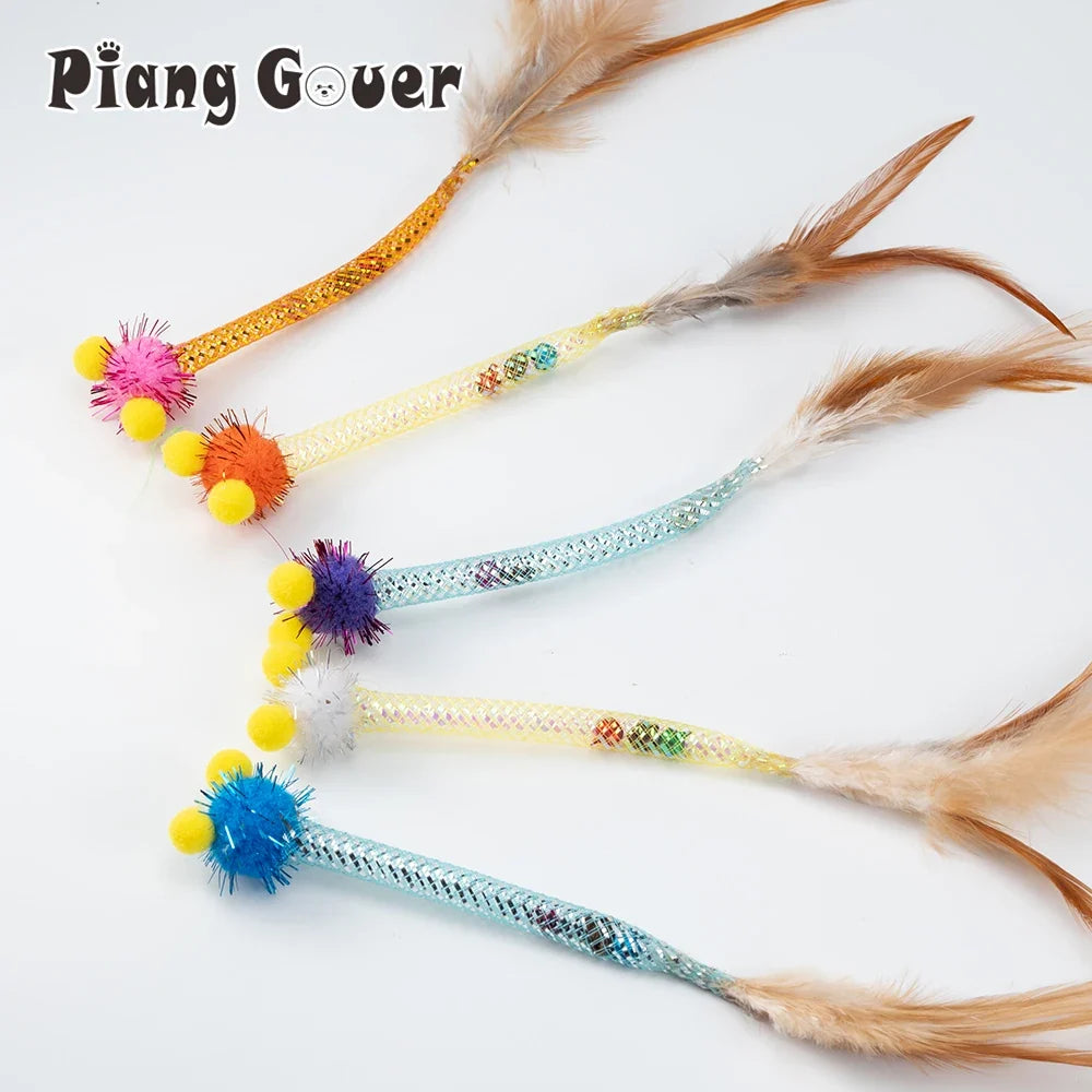 5pcs Plush Ball Feather Cat Toy Simulated - ProPawPet.com