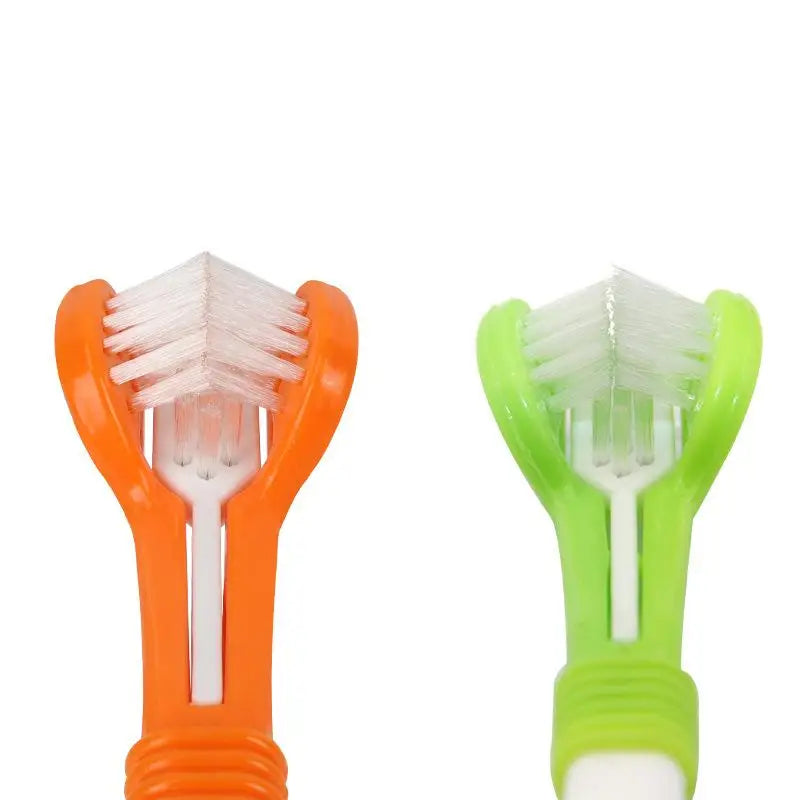 Non Slip Handle 3 Sided Pet Toothbrush with - ProPawPet.com