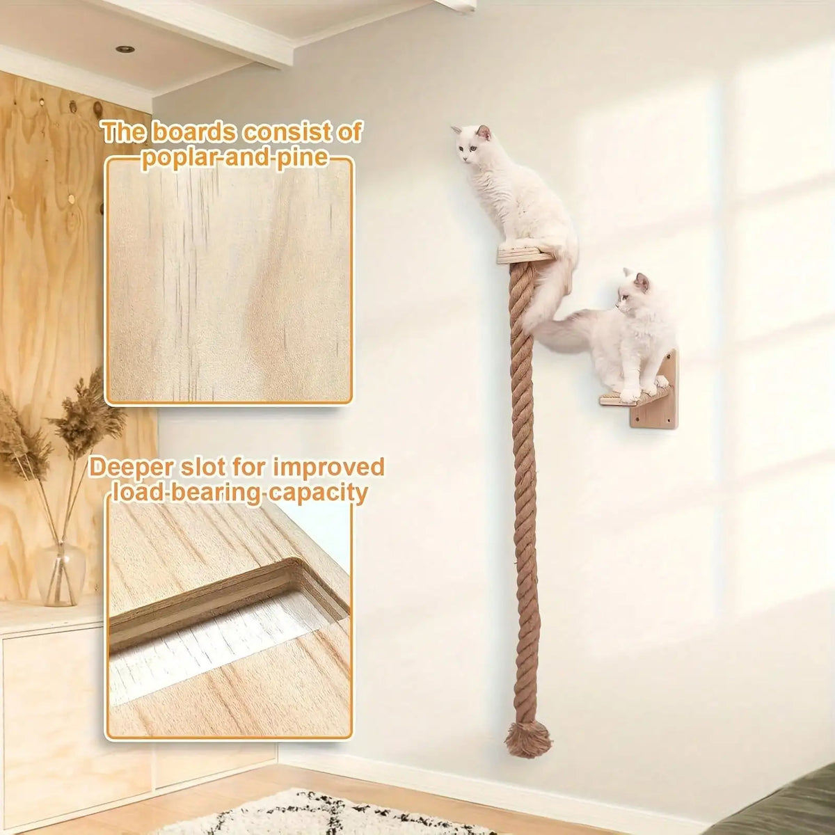 Wall Mounted Cat Sisal Rope Scratching Rope - ProPawPet.com