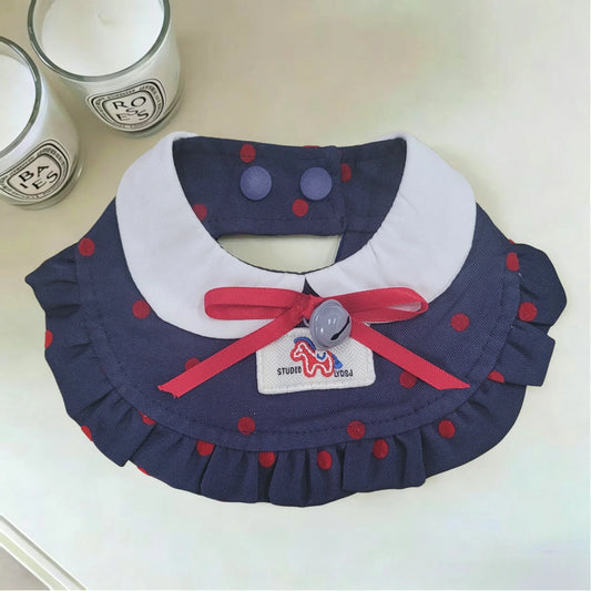 Polka Dot Pet Bib White Doll Collar Ruffle - ProPawPet.com