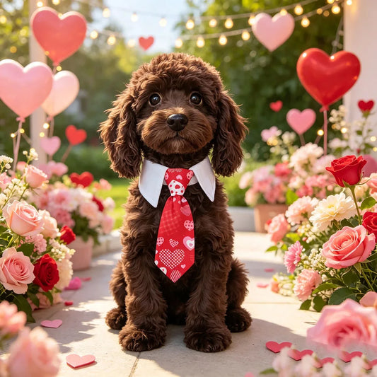 Valentine Lovely Cat Dog Tie with Collar - ProPawPet.com