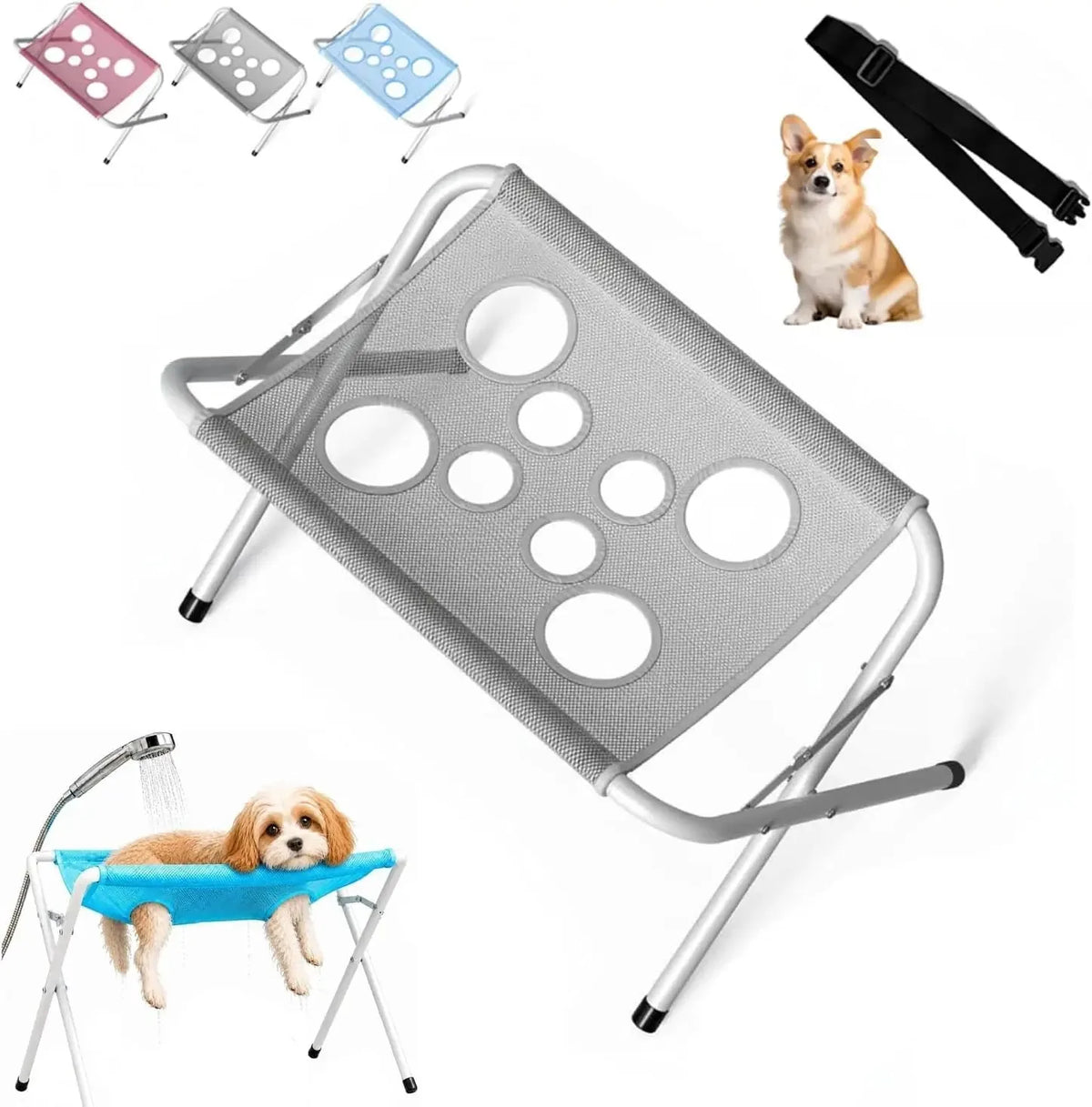 Dog Grooming Hammock Foldable Pet Paw Bathing Wash – 2 Colors