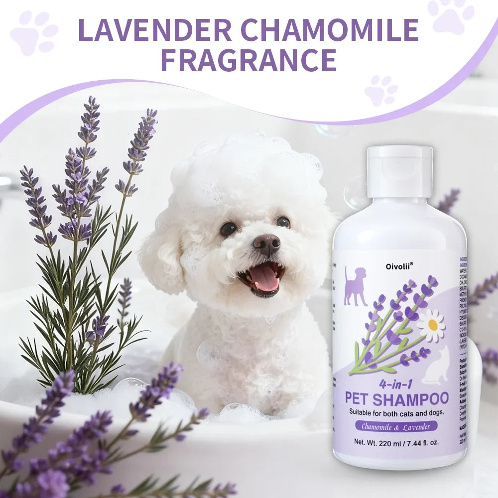 4-in-1 Dog Shampoo and Conditioner 220ml Wash Chamomile – Bath, Shower & Hygiene