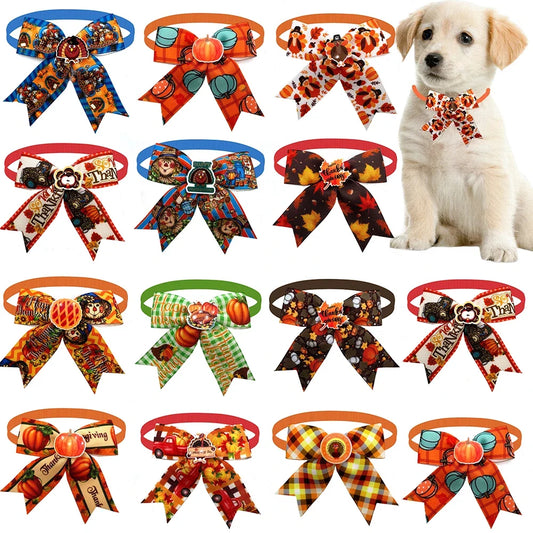 30/50 Fall Autumn Style Small Dog Bow Ties - ProPawPet.com