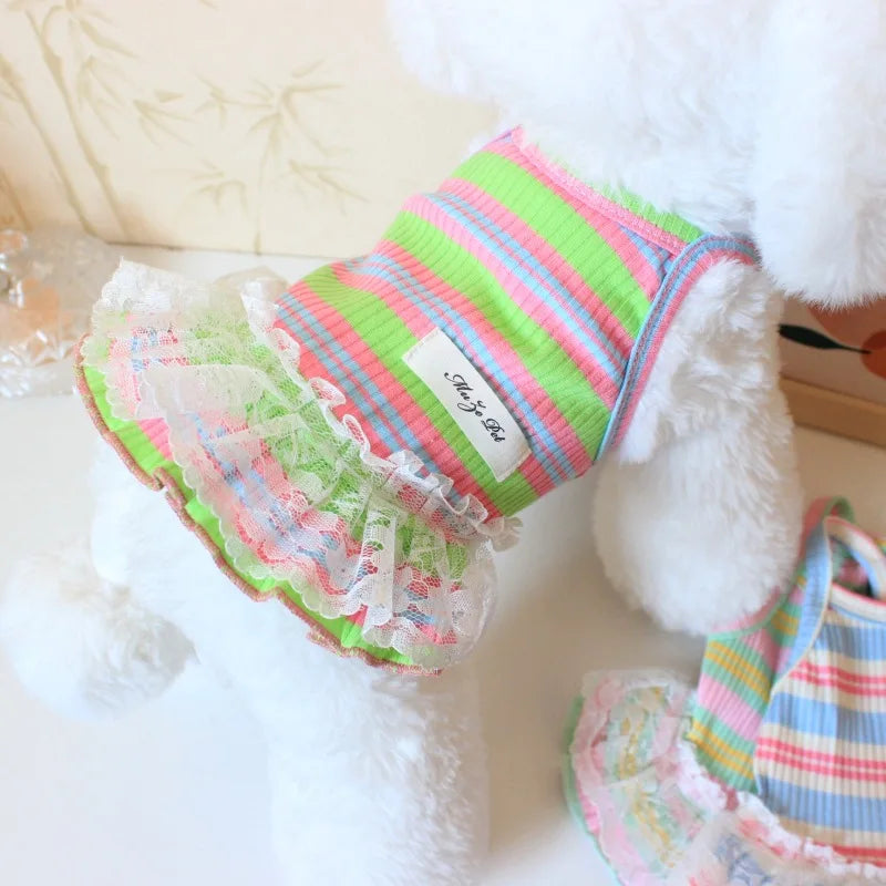 Thin Cooling Dog Dress Striped Dog Clothes - ProPawPet.com