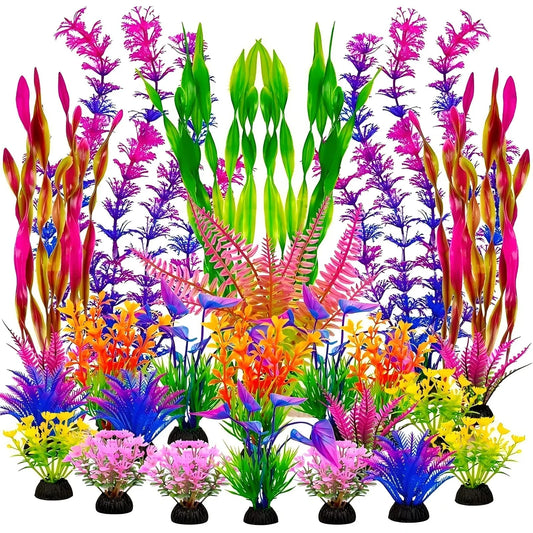 25/26PCS Artificial Aquarium Decor Plants - ProPawPet.com