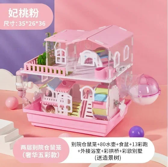 2 3 Layer Acrylic Hamster Cage – 6 Colors