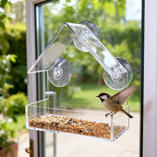 1A- Bird Feeder Clear Window Outside Hanging - ProPawPet.com