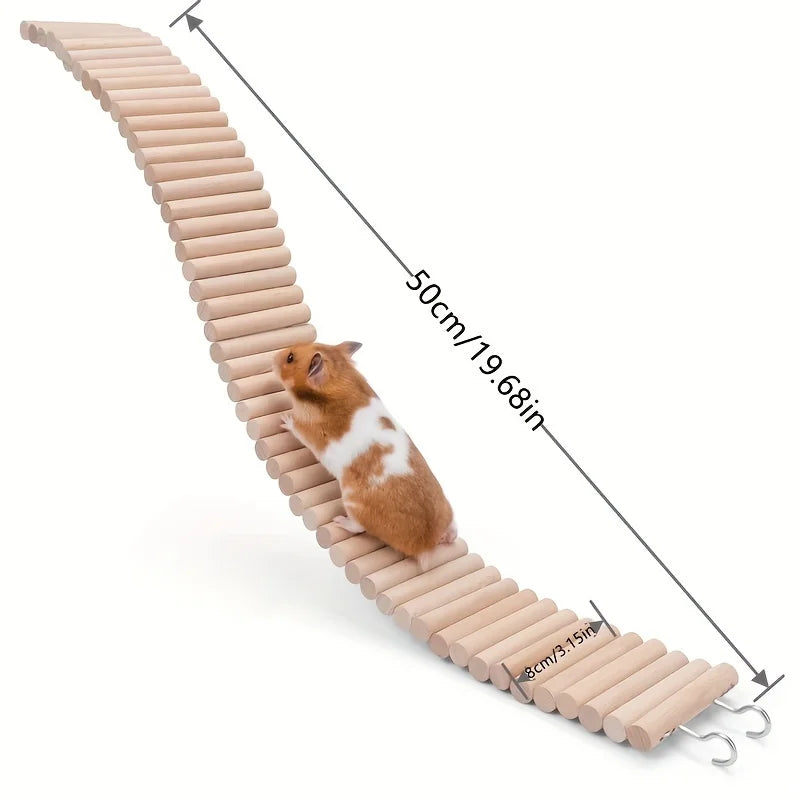 Pet Bridge Toy Bur-free Bite Resistant Natural Wood Hamster – Bird Supplies