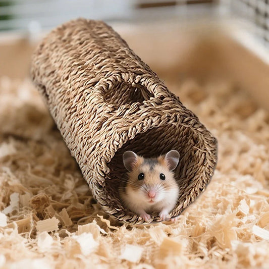 Handmade Grass Woven Tunnel Toy for Hamster - ProPawPet.com