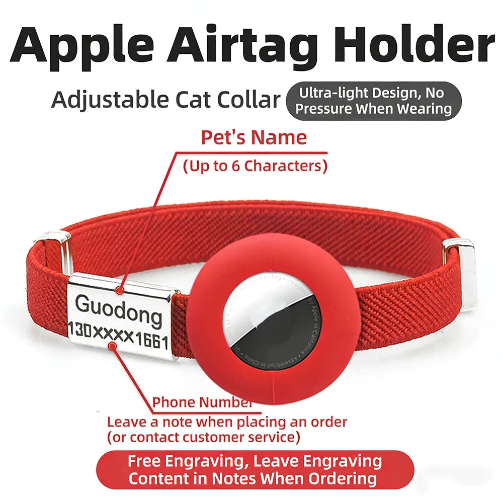 Fashion AirTag Cat Collar Elastic Customized - ProPawPet.com
