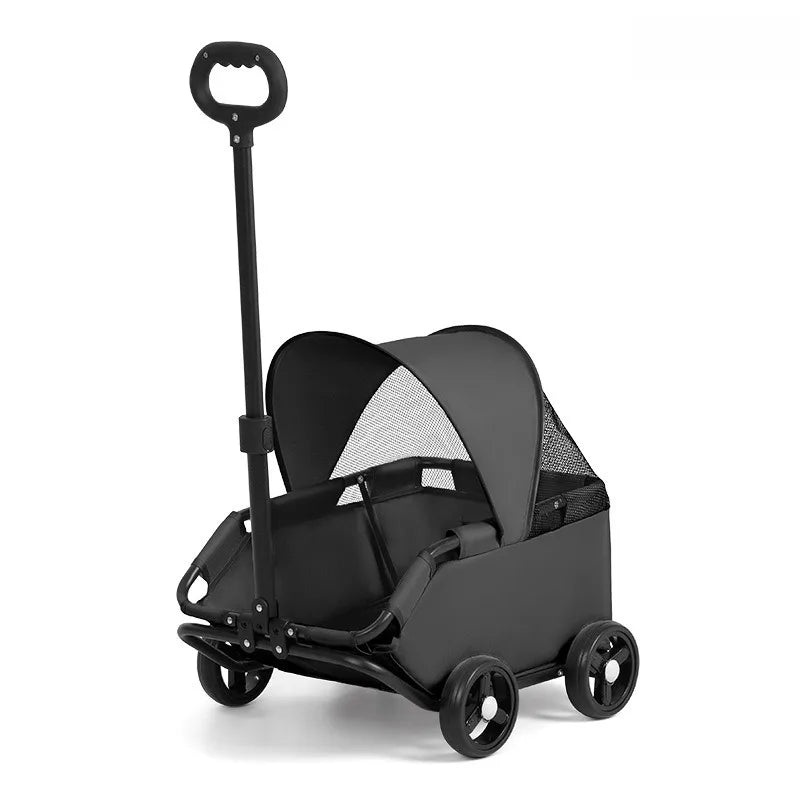Foldable Portable Pet Stroller Manual Push Pull Small – Carriers, Bags & Travel