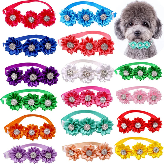 20/50pcs Dog Bow Tie Dog Flower Collar - ProPawPet.com