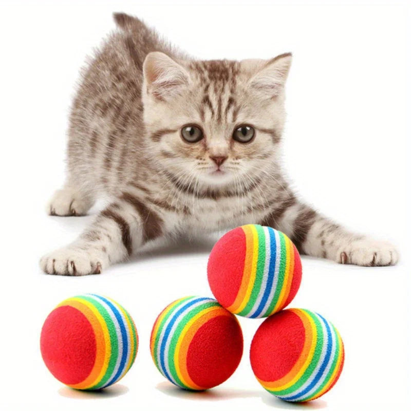 5/10Pcs EVA Rainbow Balls Cat Toy Ball - ProPawPet.com