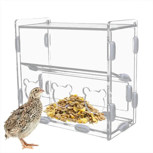 Quail Parrot Feeder No-Mess Acrylic - ProPawPet.com