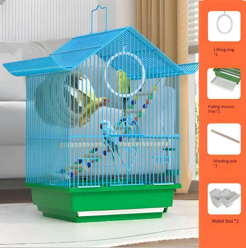 Portable Compact Bird Enclosure for Small Parrot Budgie Lovebird White Eye