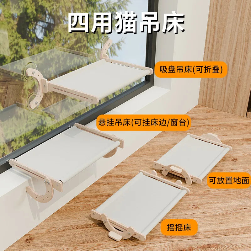 Wooden Suction Cup Cat Window Hammock - ProPawPet.com